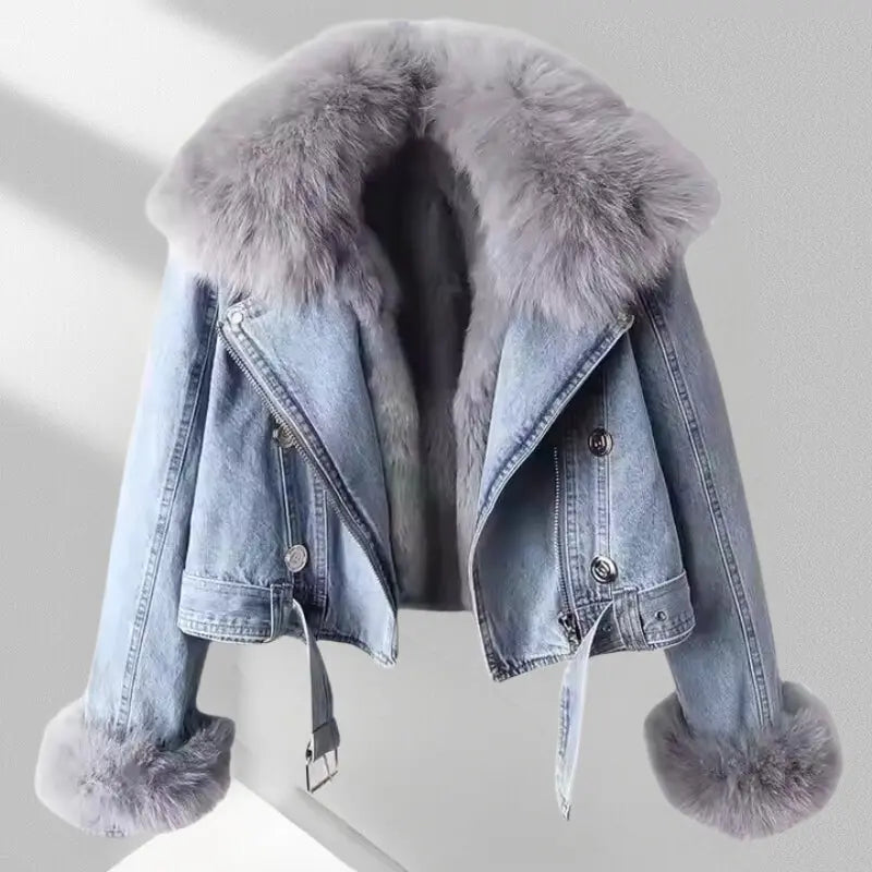 Frost Luxe Fur Denim Jacket NIQApparel