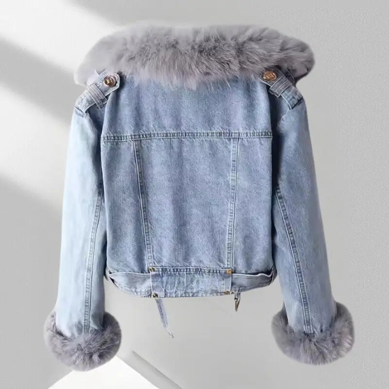 Frost Luxe Fur Denim Jacket NIQApparel