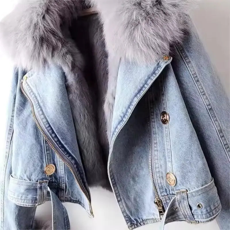 Frost Luxe Fur Denim Jacket NIQApparel
