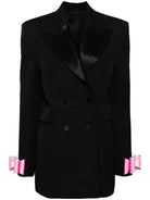 HIGH STREET Newest 2024 Designer Fashion Women's Double Breasted Bow Blazer Dress NIQApparel
